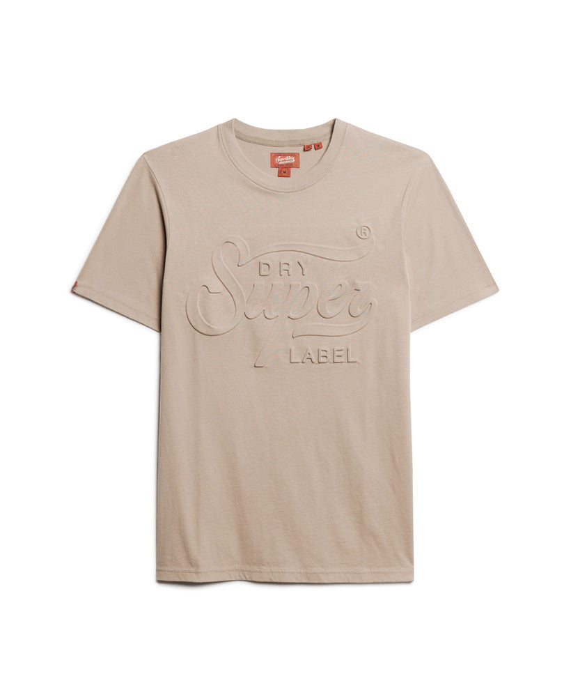 Embossed Archive Graphic T-Shirt - Deep Beige