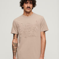 Embossed Archive Graphic T-Shirt - Deep Beige