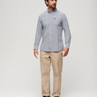 Organic Cotton Long Sleeve Oxford Shirt - Navy