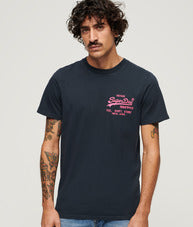 Neon Vintage Logo T-Shirt - Eclipse Navy