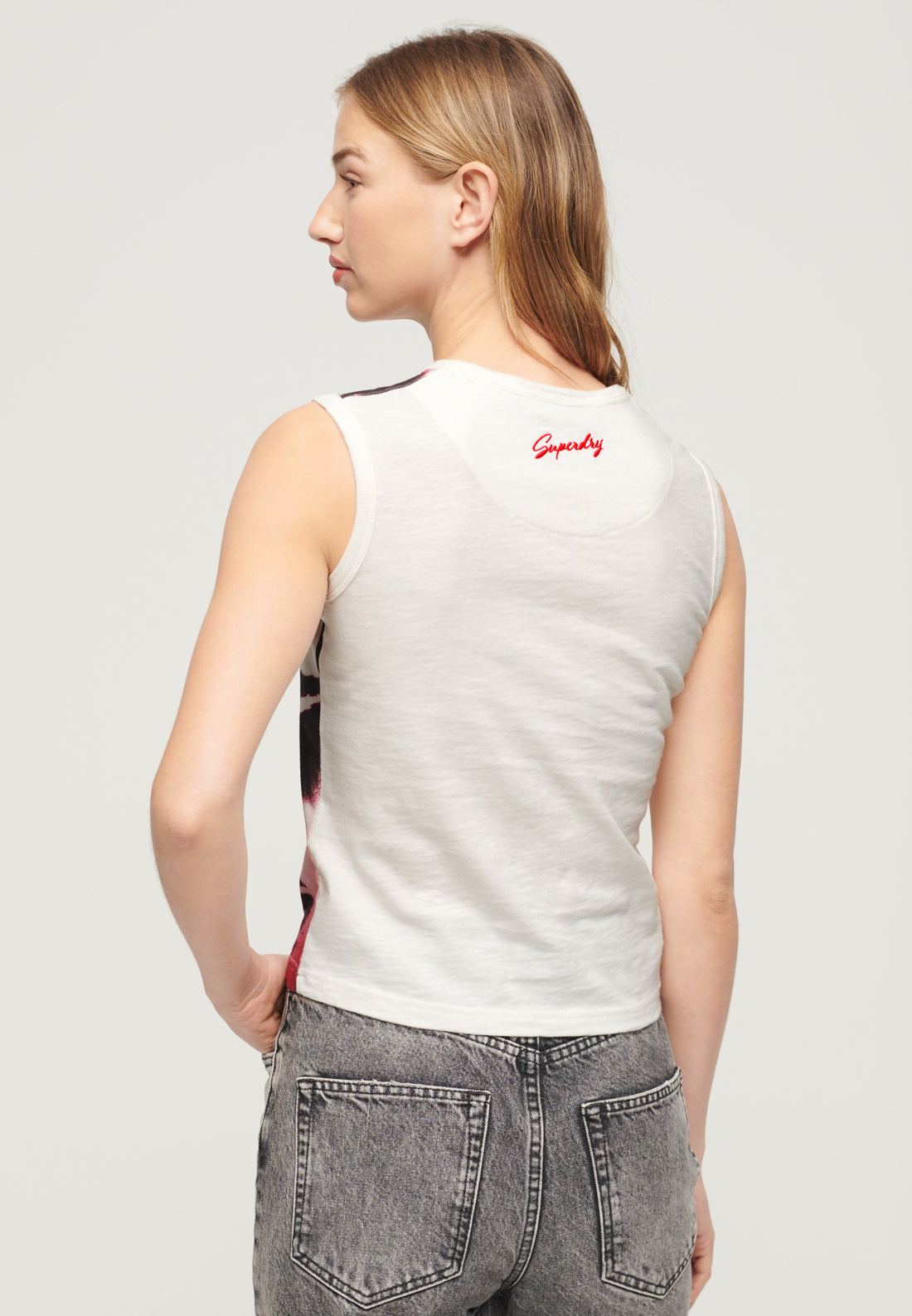 Photographic Logo Slim Vest - Cream