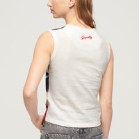 Photographic Logo Slim Vest - Cream