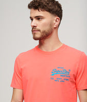 Neon Vintage Logo T-Shirt - Neon Red