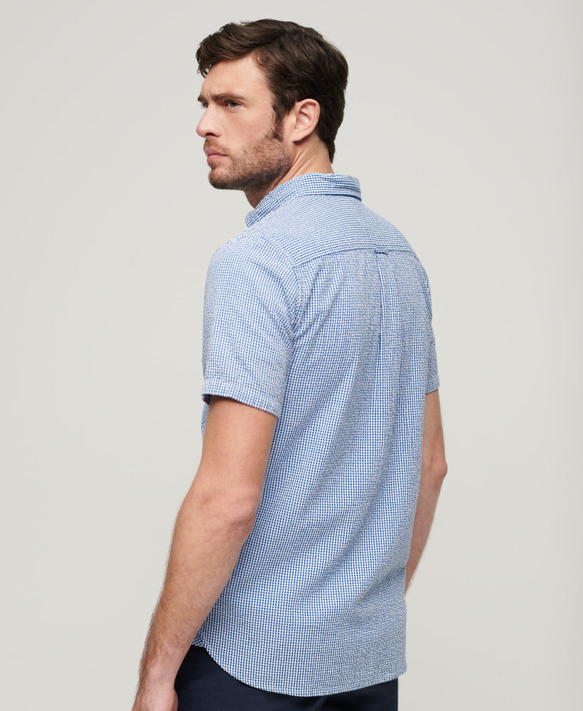 Seersucker Short Sleeve Shirt - Royal Gingham