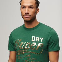 Metallic Workwear Graphic T-Shirt - Pine Green Slub