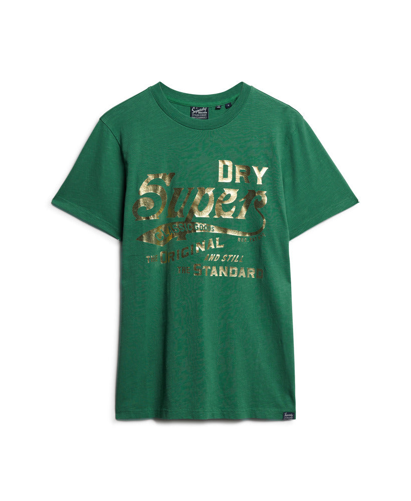 Metallic Workwear Graphic T-Shirt - Pine Green Slub