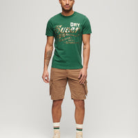 Metallic Workwear Graphic T-Shirt - Pine Green Slub