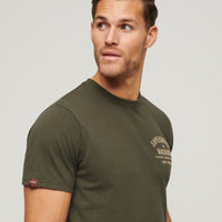 Workwear Flock Graphic T-Shirt - Khaki Marl