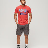 Metallic Workwear Graphic T-Shirt - Soda Pop Red Slub