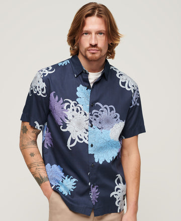 Hawaiian Shirt - Chrysanthemum Navy