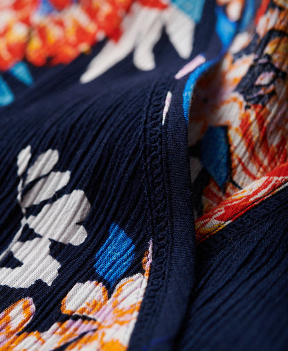 Printed Mini Wrap Dress - Anemore Navy