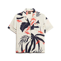 Beach Resort Shirt - Jungle Silhouette Ecru