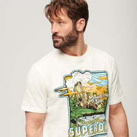 Neon Travel Graphic Loose T-Shirt - Off White Slub