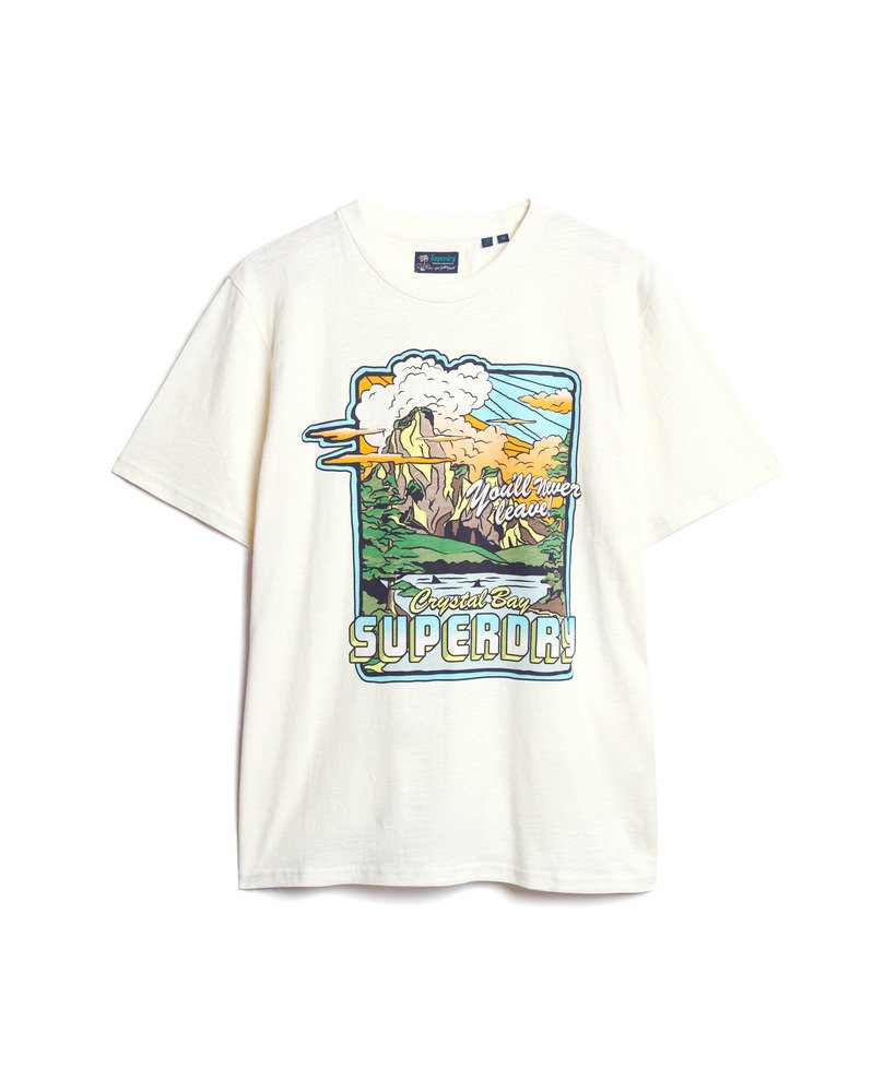 Neon Travel Graphic Loose T-Shirt - Off White Slub