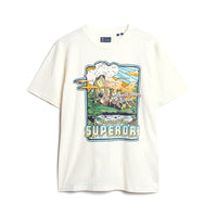 Neon Travel Graphic Loose T-Shirt - Off White Slub