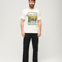 Neon Travel Graphic Loose T-Shirt - Off White Slub