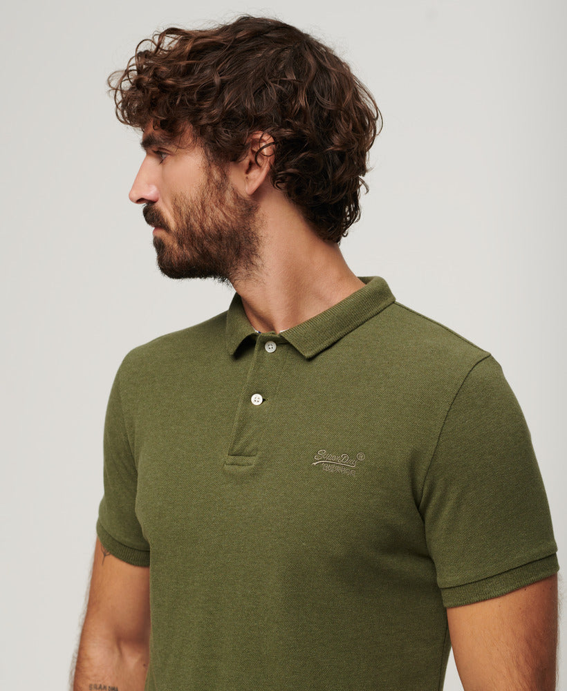 Classic Pique Polo Shirt - Thrift Olive Marl