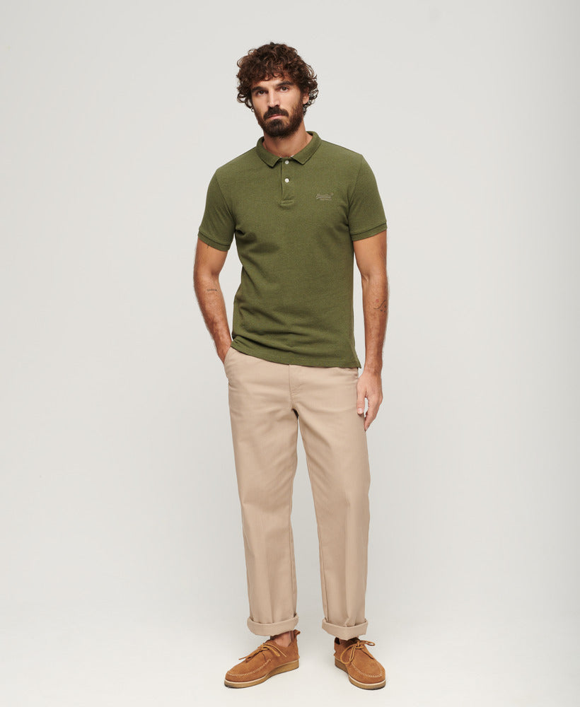 Classic Pique Polo Shirt - Thrift Olive Marl