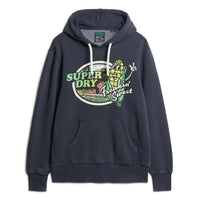 Neon Travel Graphic Loose Hoodie - Eclipse Navy