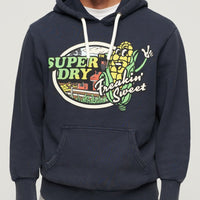 Neon Travel Graphic Loose Hoodie - Eclipse Navy