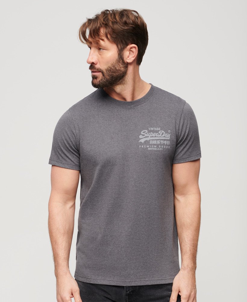 Vintage Logo Heritage Chest T-Shirt - Granite Grey Marl