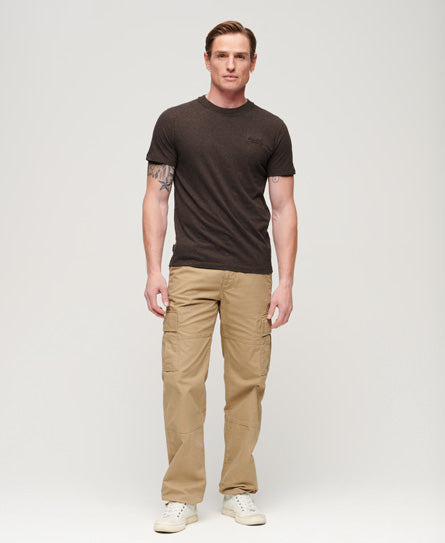 Organic Cotton Essential Logo T-Shirt - Rich Brown Marl