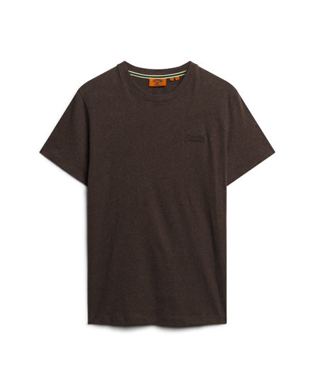 Organic Cotton Essential Logo T-Shirt - Rich Brown Marl