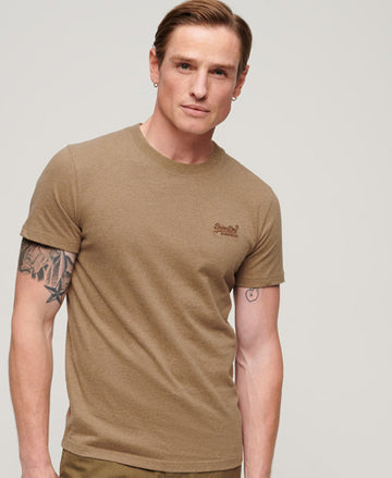 Organic Cotton Essential Logo T-Shirt - Buck Tan Brown Marl