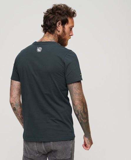 Metallic Workwear Graphic T-Shirt - Eclipse Navy
