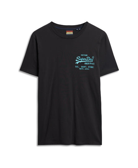 Neon Vintage Logo T-Shirt - Black