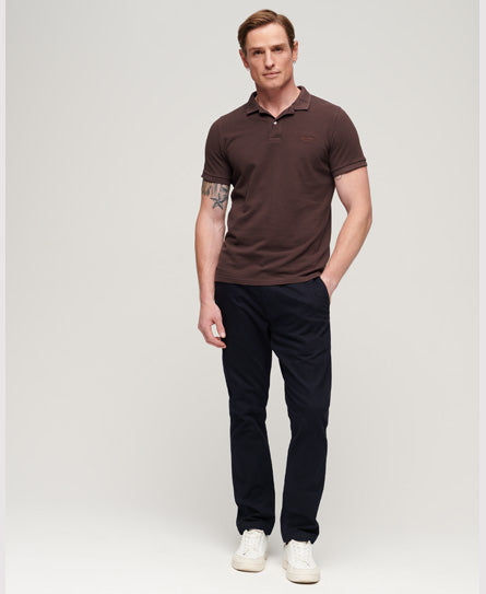 Destroyed Polo Shirt - Chocolate Plum Brown