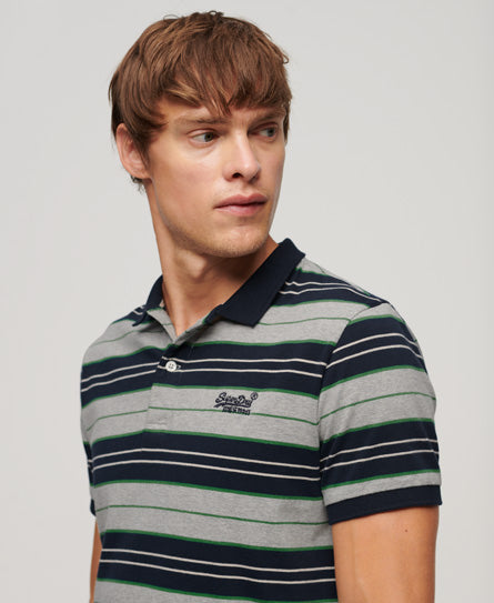 Jersey Stripe Polo Shirt - Grey Marl Stripe