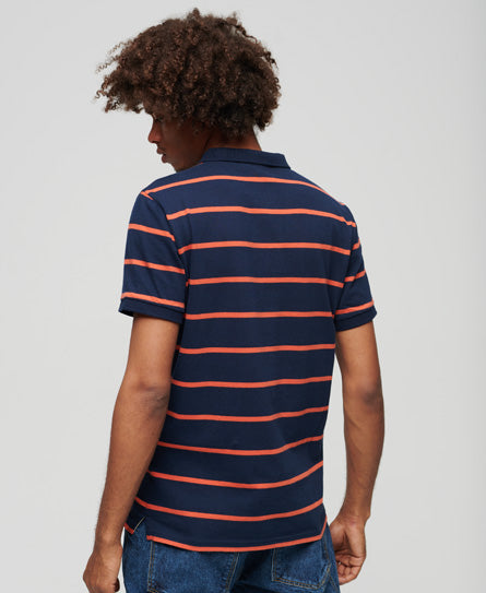 Jersey Stripe Polo Shirt - Navy/Orange Stripe