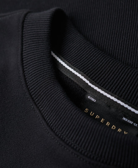 Luxury Sport Loose Fit Crew Sweatshirt - Black