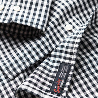 Organic Cotton Long Sleeve Oxford Shirt - Eclipse Navy Gingham