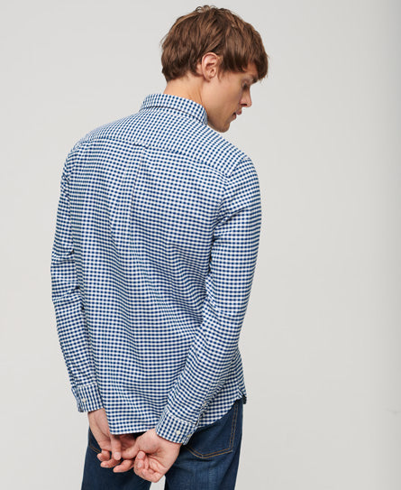 Organic Cotton Long Sleeve Oxford Shirt - Regal Blue Gingham