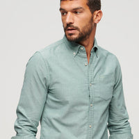 Organic Cotton Long Sleeve Oxford Shirt - Emerald Green