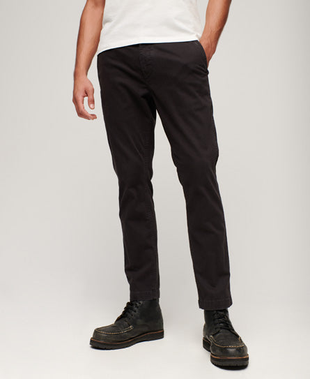 Officers Slim Chino Trousers - Jet Black