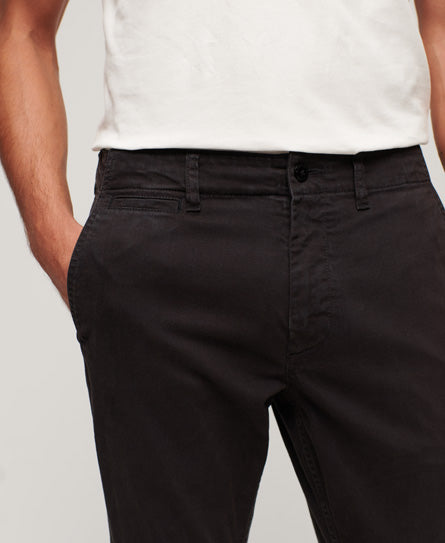Officers Slim Chino Trousers - Jet Black