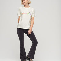 Vintage Retro Rainbow T-Shirt - Ecru