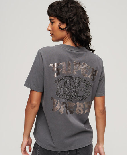 Custom Embellished T-Shirt - Charcoal