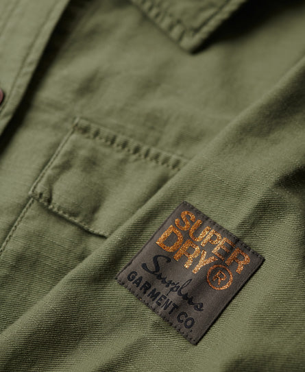 Embellished Military Overshirt - Drab Olive Green