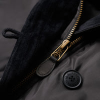 Military Hooded MA1 Parka Coat - Black