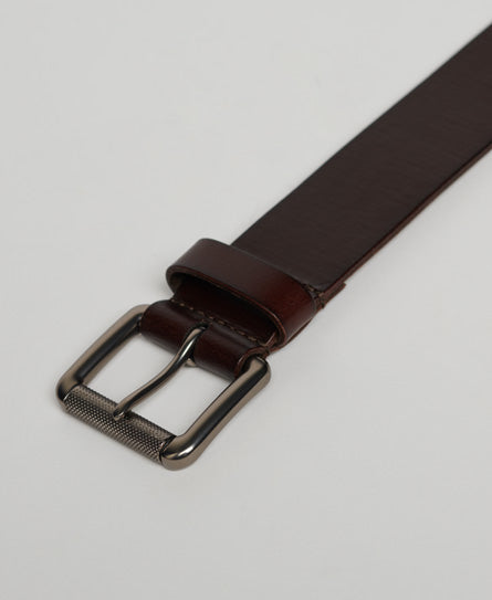 Vintage Branded Belt - Deep Brown Embossed