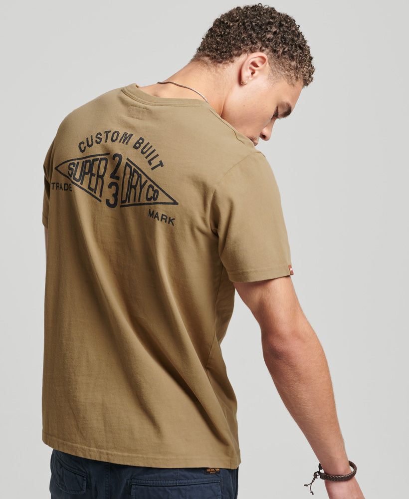 Vintage Script Workwear T-Shirt - Brown