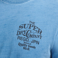 Vintage Script Indigo Workwear T-Shirt - Blue