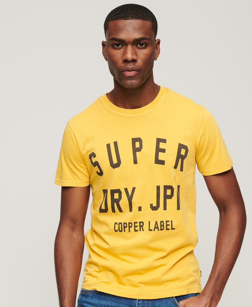 Organic Cotton Vintage Copper Label T-Shirt - Yellow