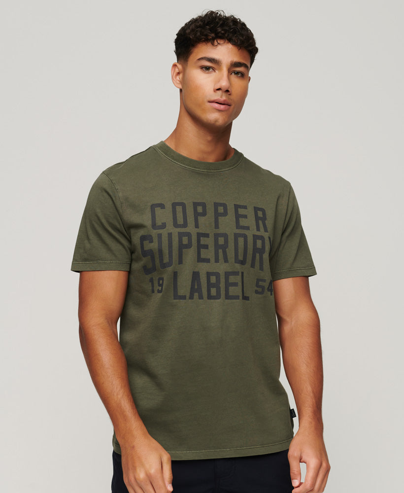 Organic Cotton Vintage Copper Label T-Shirt - Green