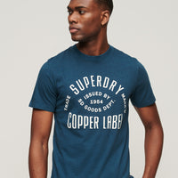 Organic Cotton Vintage Copper Label T-Shirt - Blue