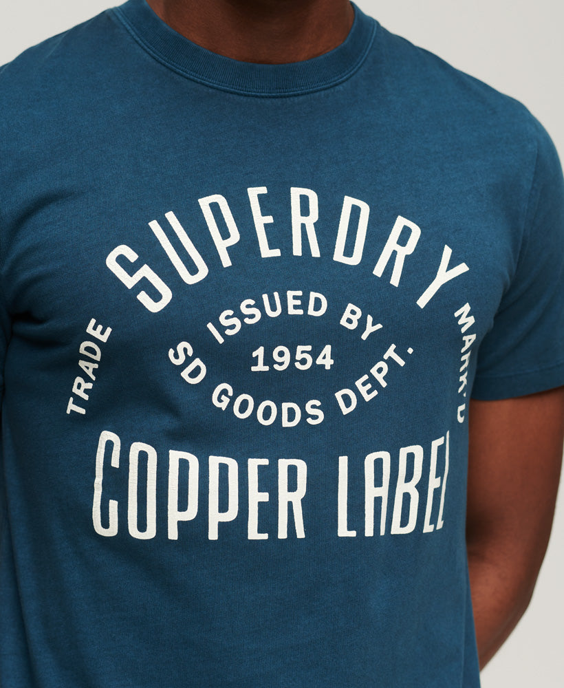 Organic Cotton Vintage Copper Label T-Shirt - Blue
